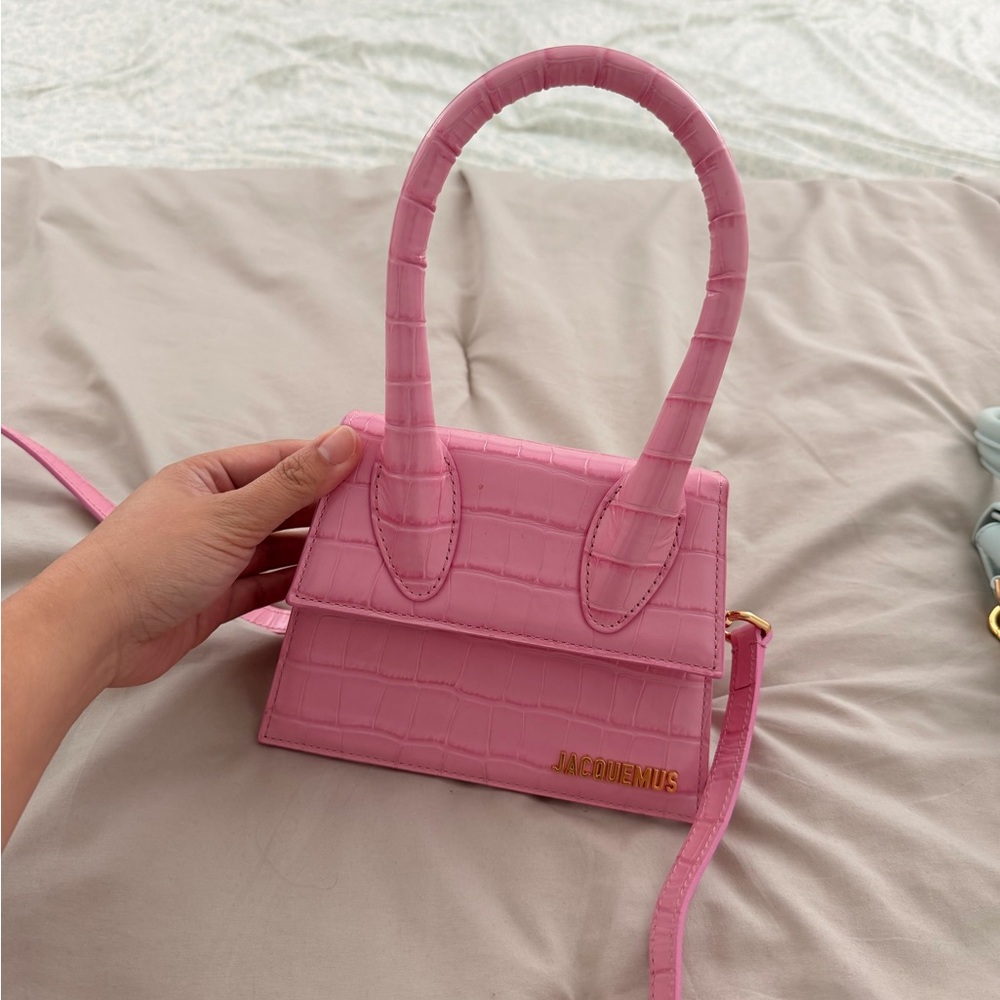 Jacquemus Pink Croc Mini Chiquito Top-Handle Bag - Picture 2 of 8